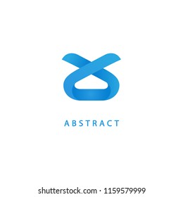 Abstract vetor logo vector design. Sign for business, internet communication company, digital agency, marketing. Modern decorative geometric icon.