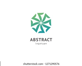 Abstract vetor logo vector design. Sign for business, internet communication company, digital agency, marketing. Modern decorative geometric icon.