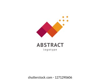 Abstract vetor logo vector design. Sign for business, internet communication company, digital agency, marketing. Modern decorative geometric icon.