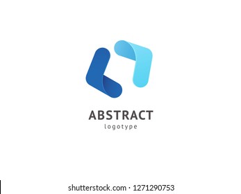 Abstract vetor logo vector design. Sign for business, internet communication company, digital agency, marketing. Modern decorative geometric icon.