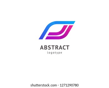 Abstract vetor logo vector design. Sign for business, internet communication company, digital agency, marketing. Modern decorative geometric icon.