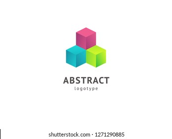 Abstract vetor logo vector design. Sign for business, internet communication company, digital agency, marketing. Modern decorative geometric icon.