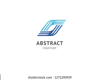 Abstract vetor logo vector design. Sign for business, internet communication company, digital agency, marketing. Modern decorative geometric icon.