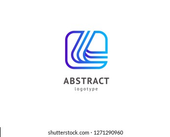 Abstract vetor logo vector design. Sign for business, internet communication company, digital agency, marketing. Modern decorative geometric icon.