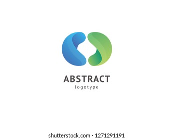 Abstract vetor logo vector design. Sign for business, internet communication company, digital agency, marketing. Modern decorative geometric icon.