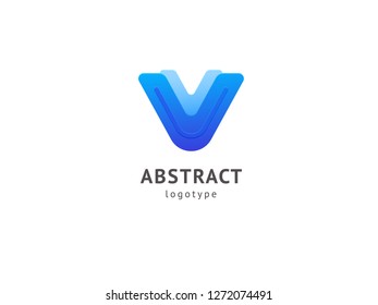 Abstract vetor logo vector design. Sign for business, internet communication company, digital agency, marketing. Modern decorative geometric icon.