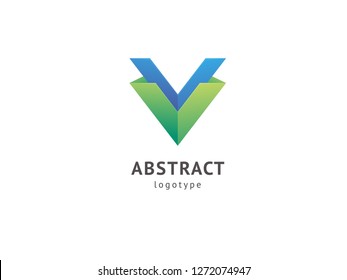 Abstract vetor logo vector design. Sign for business, internet communication company, digital agency, marketing. Modern decorative geometric icon.