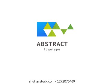 Abstract vetor logo vector design. Sign for business, internet communication company, digital agency, marketing. Modern decorative geometric icon.