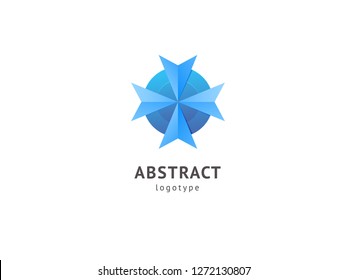 Abstract vetor logo vector design. Sign for business, internet communication company, digital agency, marketing. Modern decorative geometric icon.