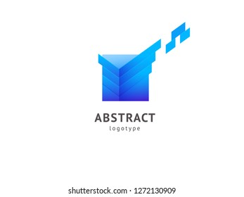 Abstract vetor logo vector design. Sign for business, internet communication company, digital agency, marketing. Modern decorative geometric icon.