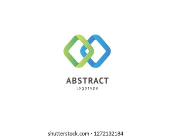 Abstract vetor logo vector design. Sign for business, internet communication company, digital agency, marketing. Modern decorative geometric icon.