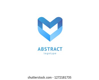 Abstract vetor logo vector design. Sign for business, internet communication company, digital agency, marketing. Modern decorative geometric icon.