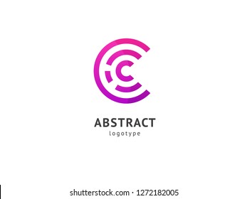 Abstract vetor logo vector design. Sign for business, internet communication company, digital agency, marketing. Modern decorative geometric icon.