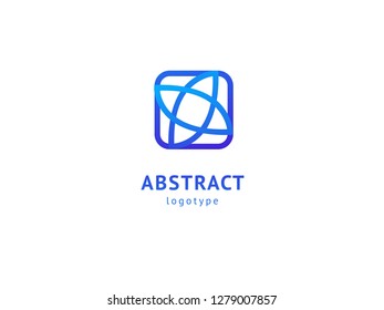 Abstract vetor logo vector design. Sign for business, internet communication company, digital agency, marketing. Modern decorative geometric icon.