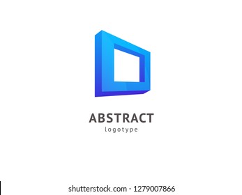 Abstract vetor logo vector design. Sign for business, internet communication company, digital agency, marketing. Modern decorative geometric icon.