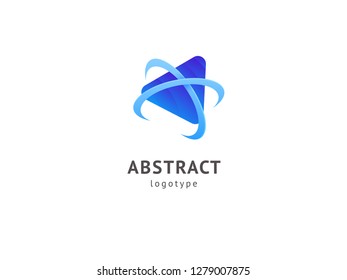 Abstract vetor logo vector design. Sign for business, internet communication company, digital agency, marketing. Modern decorative geometric icon.