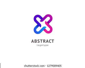 Abstract vetor logo vector design. Sign for business, internet communication company, digital agency, marketing. Modern decorative geometric icon.