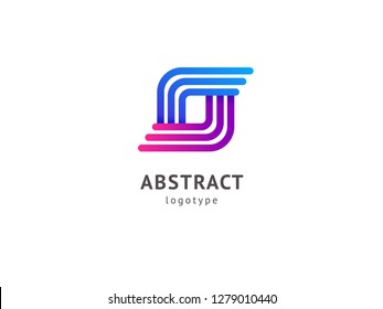 Abstract vetor logo vector design. Sign for business, internet communication company, digital agency, marketing. Modern decorative geometric icon.