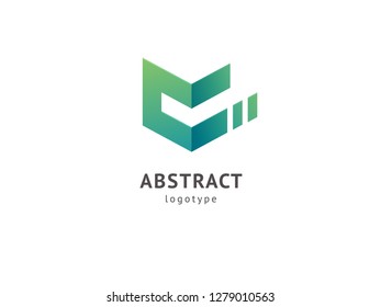 Abstract vetor logo vector design. Sign for business, internet communication company, digital agency, marketing. Modern decorative geometric icon.