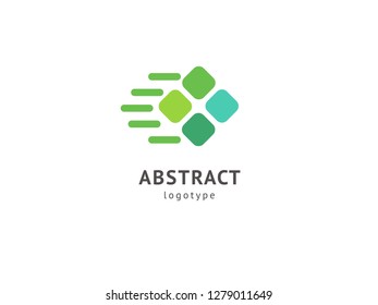 Abstract vetor logo vector design. Sign for business, internet communication company, digital agency, marketing. Modern decorative geometric icon.