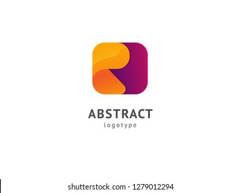 Abstract vetor logo vector design. Sign for business, internet communication company, digital agency, marketing. Modern decorative geometric Letter R icon.