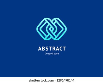 Abstract vetor logo vector design. Sign for business, internet communication company, digital agency, marketing. Modern decorative geometric icon.