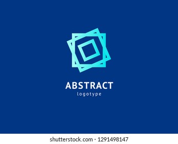 Abstract vetor logo vector design. Sign for business, internet communication company, digital agency, marketing. Modern decorative geometric icon.