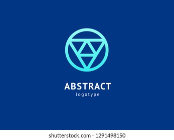 Abstract vetor logo vector design. Sign for business, internet communication company, digital agency, marketing. Modern decorative geometric icon.