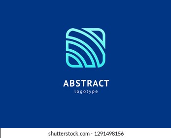 Abstract vetor logo vector design. Sign for business, internet communication company, digital agency, marketing. Modern decorative geometric icon.