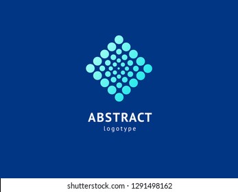 Abstract vetor logo vector design. Sign for business, internet communication company, digital agency, marketing. Modern decorative geometric icon.