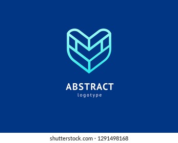 Abstract vetor logo vector design. Sign for business, internet communication company, digital agency, marketing. Modern decorative geometric icon.