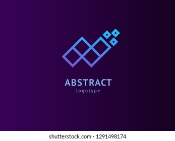 Abstract vetor logo vector design. Sign for business, internet communication company, digital agency, marketing. Modern decorative geometric icon.