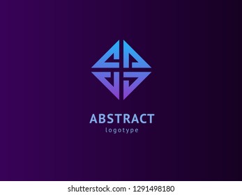 Abstract vetor logo vector design. Sign for business, internet communication company, digital agency, marketing. Modern decorative geometric icon.