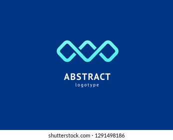 Abstract vetor logo vector design. Sign for business, internet communication company, digital agency, marketing. Modern decorative geometric icon.