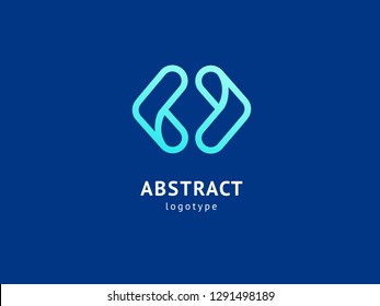 Abstract vetor logo vector design. Sign for business, internet communication company, digital agency, marketing. Modern decorative geometric icon.