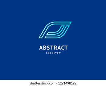 Abstract vetor logo vector design. Sign for business, internet communication company, digital agency, marketing. Modern decorative geometric icon.