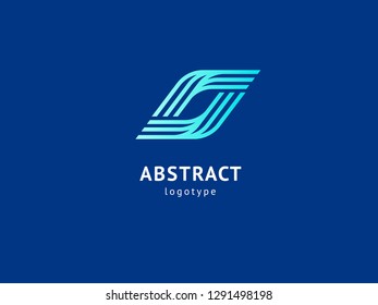 Abstract vetor logo vector design. Sign for business, internet communication company, digital agency, marketing. Modern decorative geometric icon.