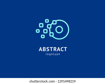 Abstract vetor logo vector design. Sign for business, internet communication company, digital agency, marketing. Modern decorative geometric icon.