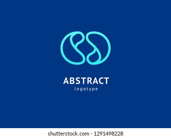 Abstract vetor logo vector design. Sign for business, internet communication company, digital agency, marketing. Modern decorative geometric icon.