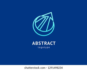 Abstract vetor logo vector design. Sign for business, internet communication company, digital agency, marketing. Modern decorative geometric icon.