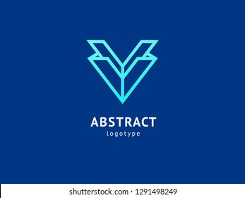 Abstract vetor logo vector design. Sign for business, internet communication company, digital agency, marketing. Modern decorative geometric icon.