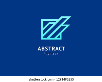 Abstract vetor logo vector design. Sign for business, internet communication company, digital agency, marketing. Modern decorative geometric icon.