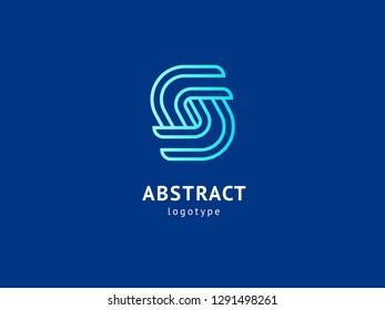 Abstract vetor logo vector design. Sign for business, internet communication company, digital agency, marketing. Modern decorative geometric icon.