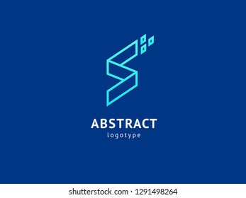 Abstract vetor logo vector design. Sign for business, internet communication company, digital agency, marketing. Modern decorative geometric icon.