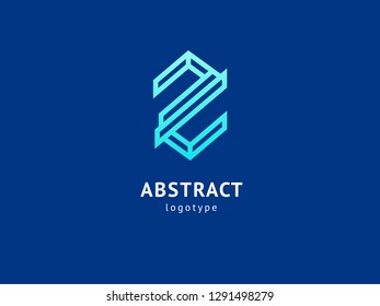 Abstract vetor logo vector design. Sign for business, internet communication company, digital agency, marketing. Modern decorative geometric icon.