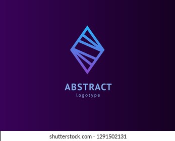 Abstract vetor logo vector design. Sign for business, internet communication company, digital agency, marketing. Modern decorative geometric icon.