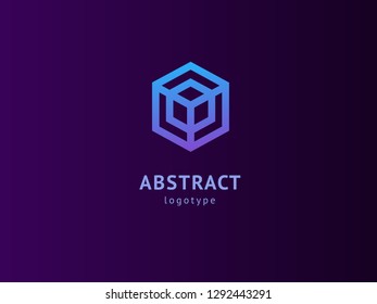 Abstract vetor logo vector design. Sign for business, internet communication company, digital agency, marketing. Modern decorative geometric icon.