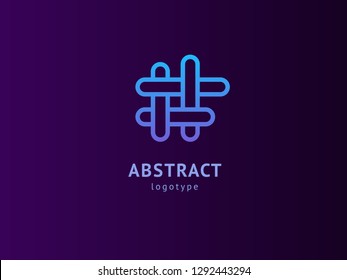 Abstract vetor logo vector design. Sign for business, internet communication company, digital agency, marketing. Modern decorative geometric icon.