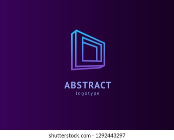 Abstract vetor logo vector design. Sign for business, internet communication company, digital agency, marketing. Modern decorative geometric icon.