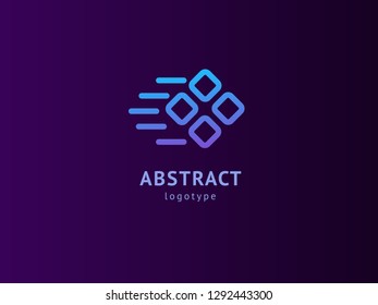 Abstract vetor logo vector design. Sign for business, internet communication company, digital agency, marketing. Modern decorative geometric icon.